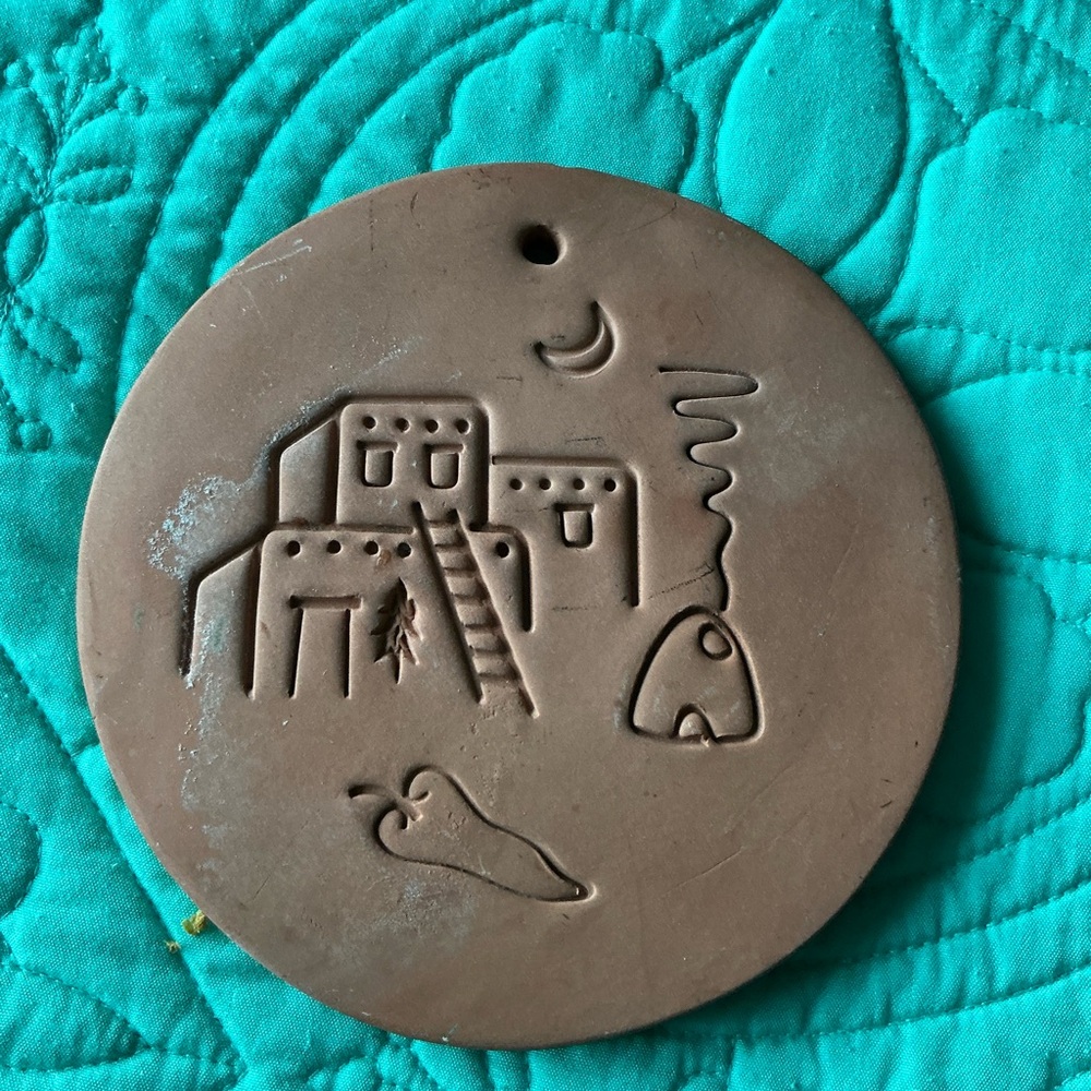 Handcrafted Clay Wall Art/ trivet with Earthy Tones